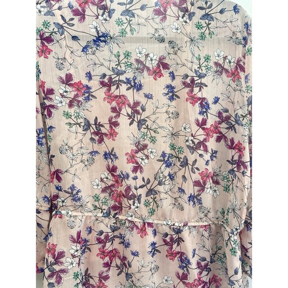 LIZ CLAIBORNE Petite Blouse Women's Floral Sheer Button up W/ cami PL - Picture 14 of 14